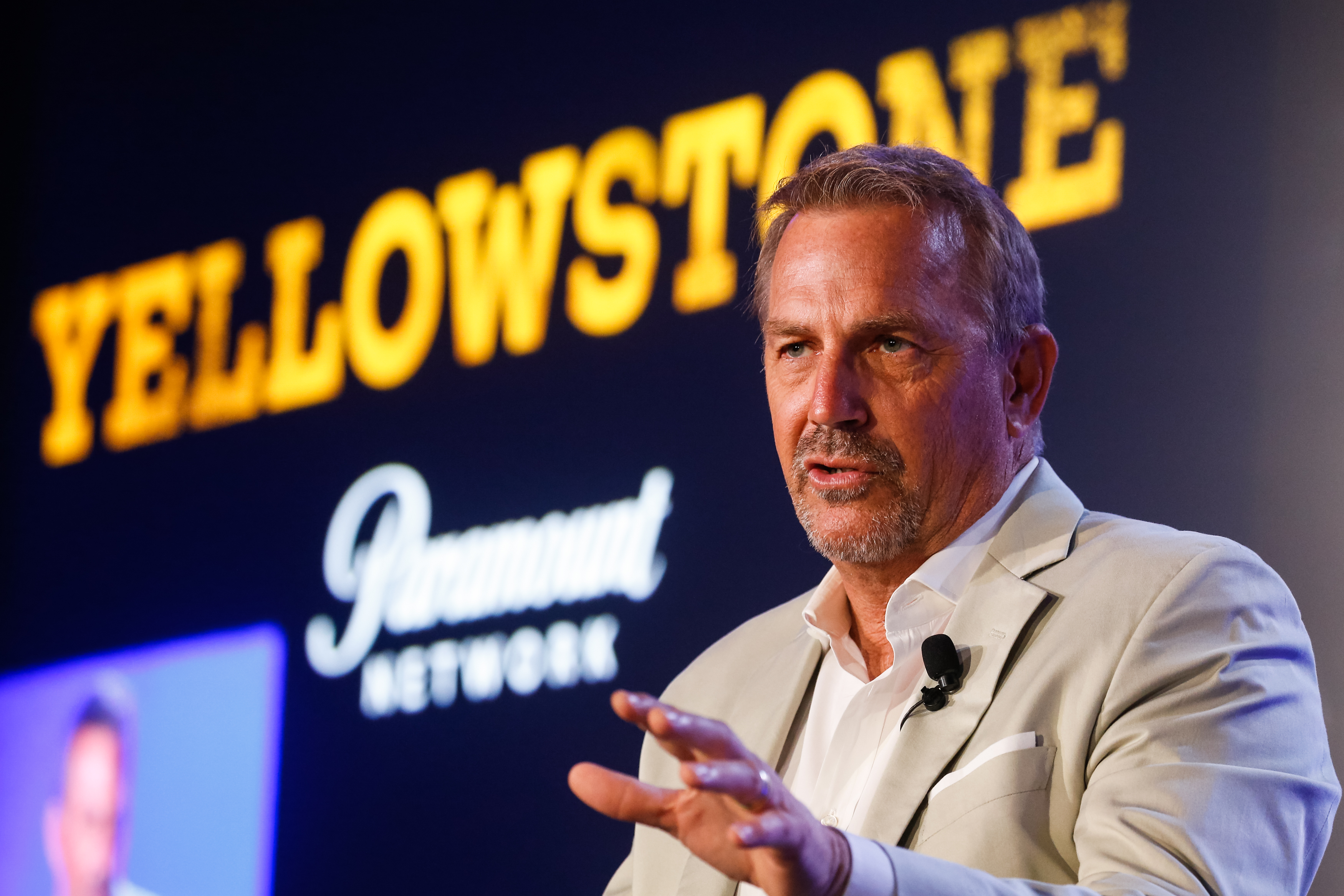 Kevin Costner speaks during the Cannes Lions Festival in Cannes, France on June 21, 2018 | Source: Getty Images
