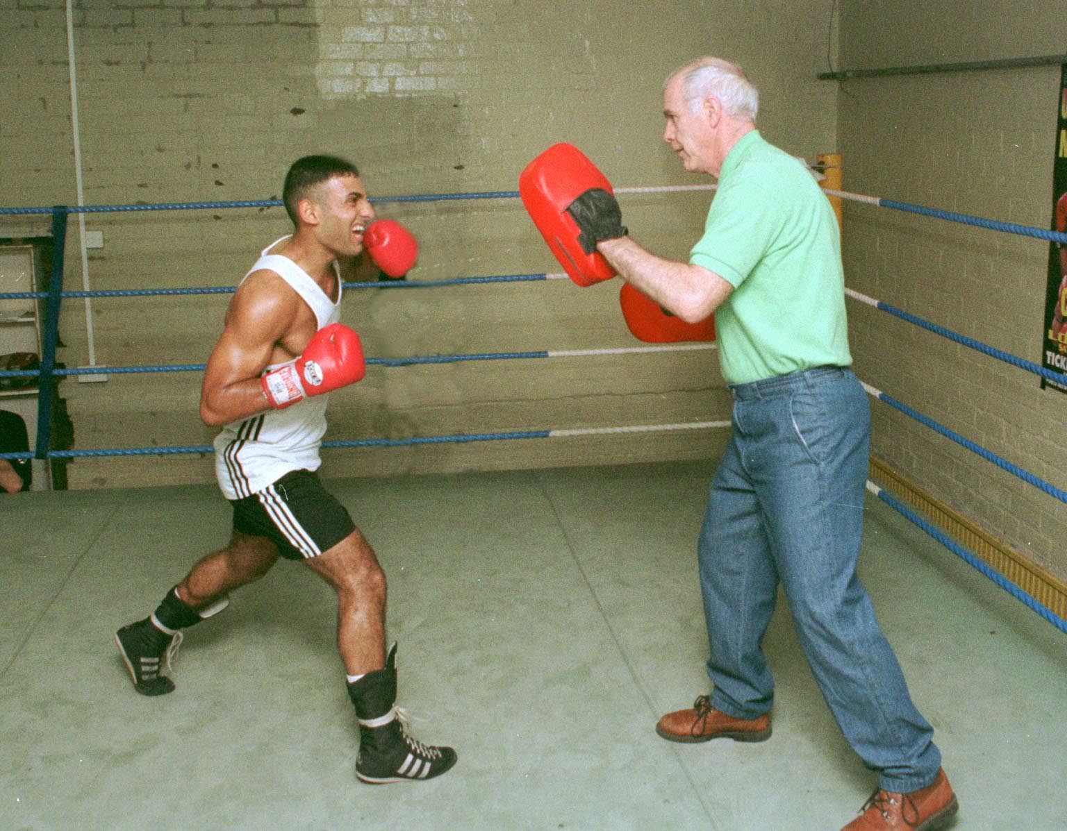 Brendan Ingle and Prince Naseem Hamed photographed training in 1997. | Source: Getty Images