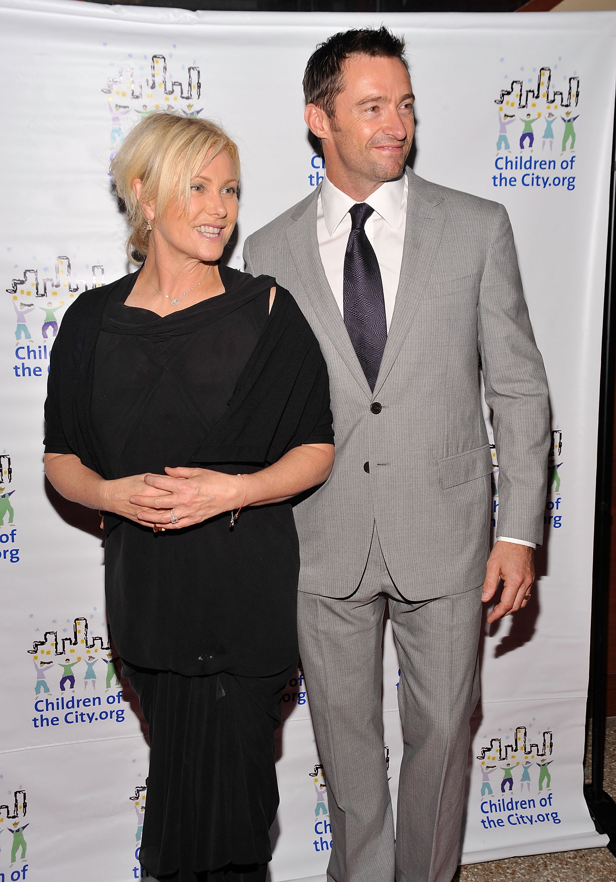 Deborra-Lee Furness and Hugh Jackman at the Children of the City benefit gala at Pier Sixty at Chelsea Piers on September 30, 2010, in New York City. | Source: Getty Images
