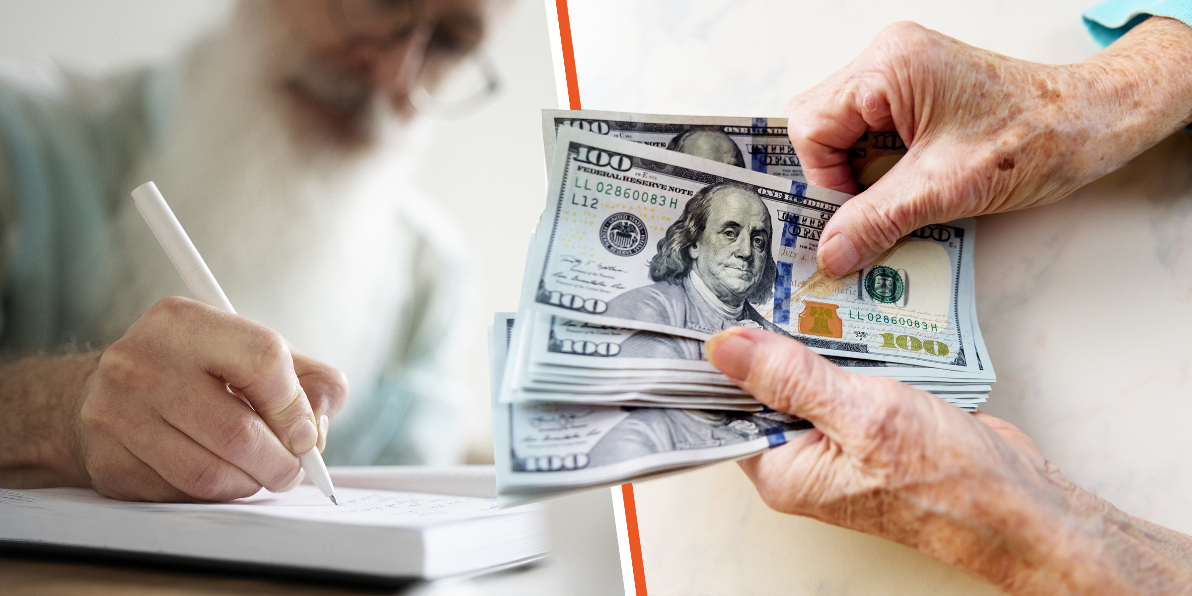 A man writing in a notebook and another person counting money | Source: Freepik