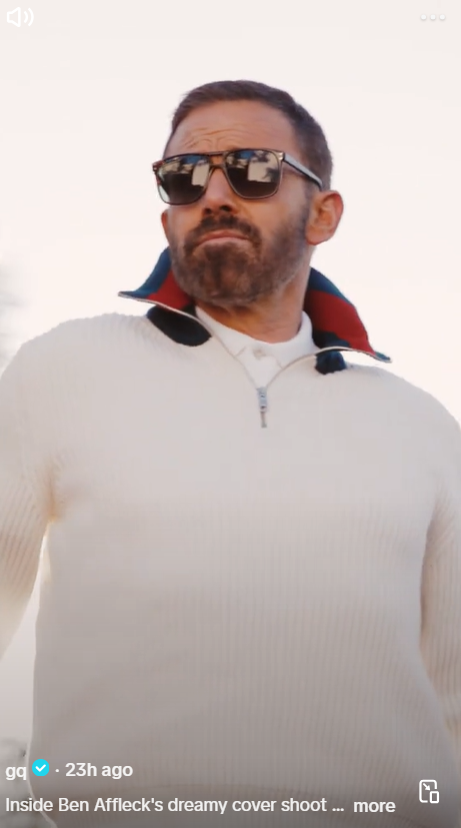 A close-up image of Ben Affleck | Source: TikTok/gq