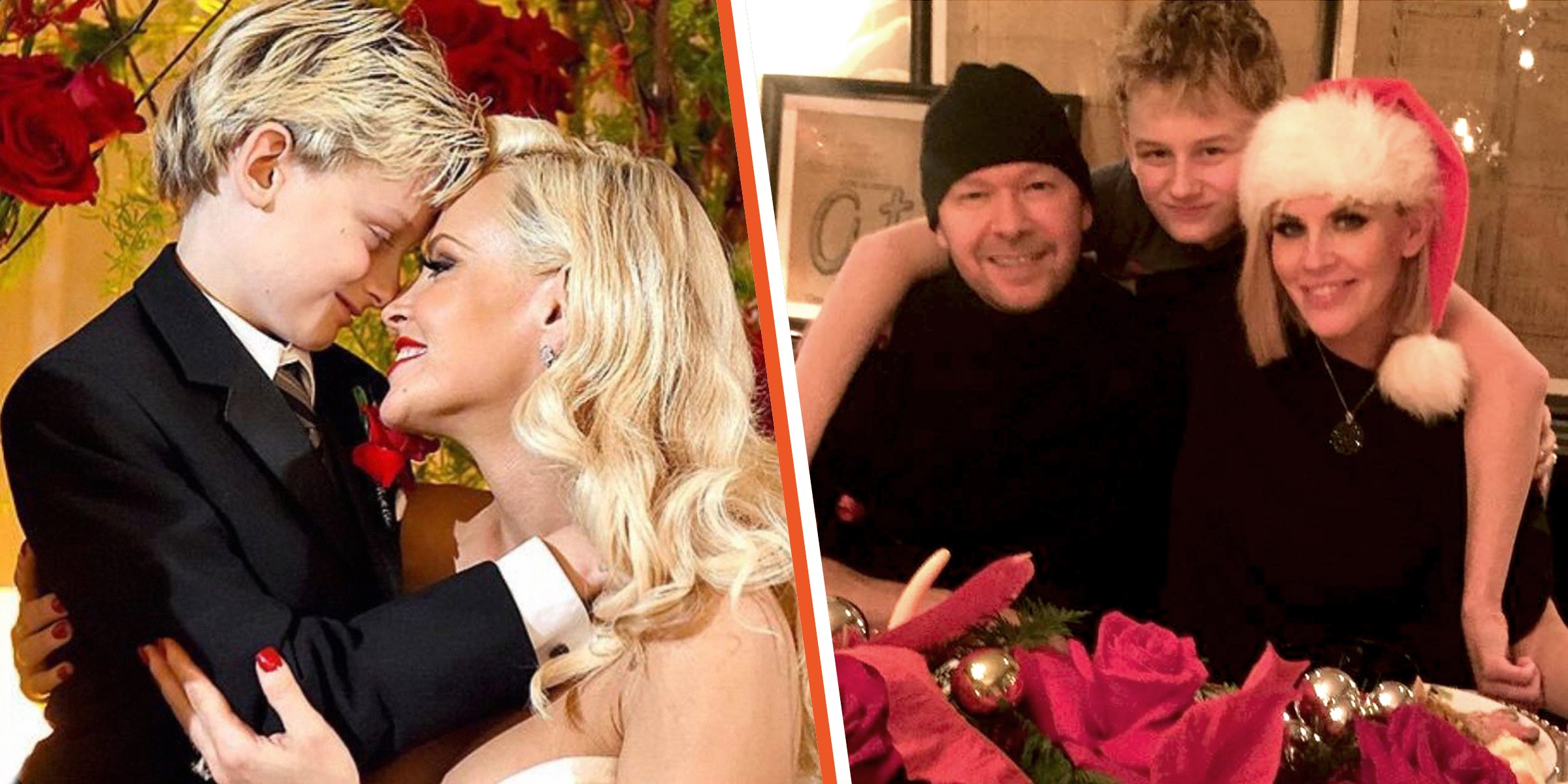 Jenny McCarthy and her son Evan | Jenny McCarthy, Evan and Donnie Wahlberg | Source: Instagram.com/jennymccarthy