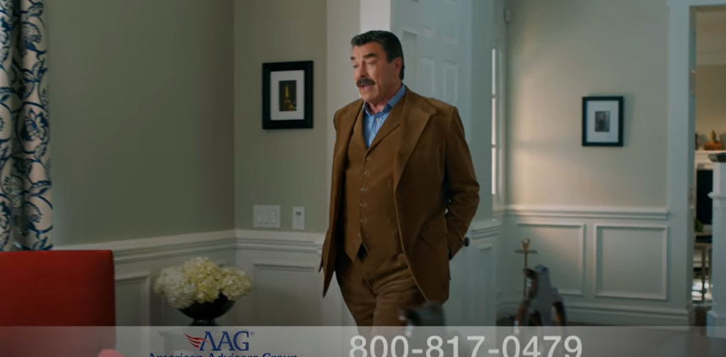 Tom Selleck in an American Advisors Group commercial on September 6, 2016 | Source: YouTube/American Advisors Group - AAG Reverse Mortgage