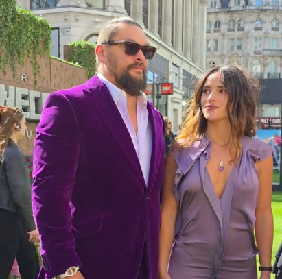 Jason Momoa and Adria Arjona at the world premiere of "A Minecraft Movie," posted on March 30, 2025. | Source: TikTok/@gala.fr
