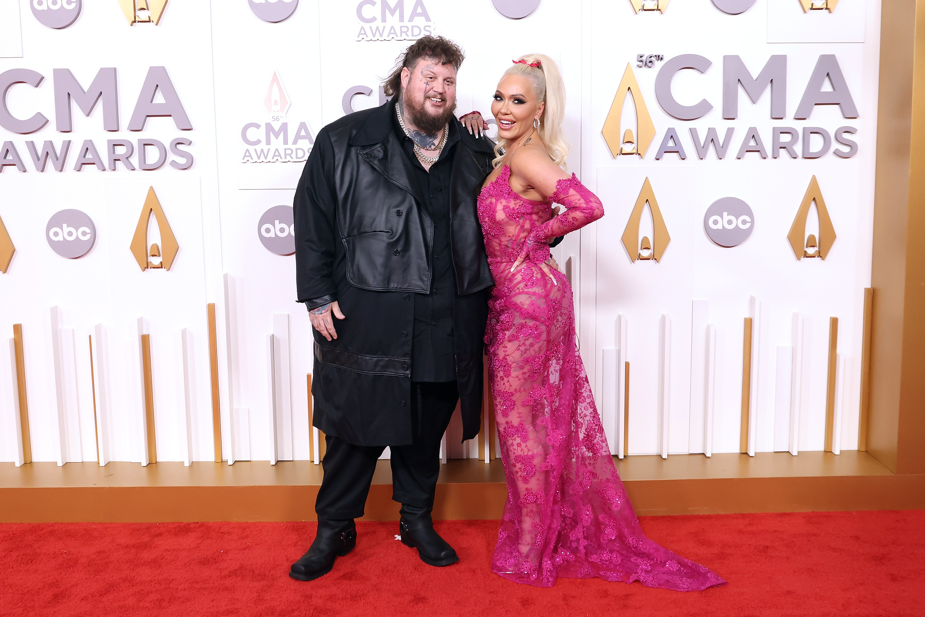 Jelly Roll and Bunnie Xo posing at the 56th Annual CMA Awards | Source: Getty Images