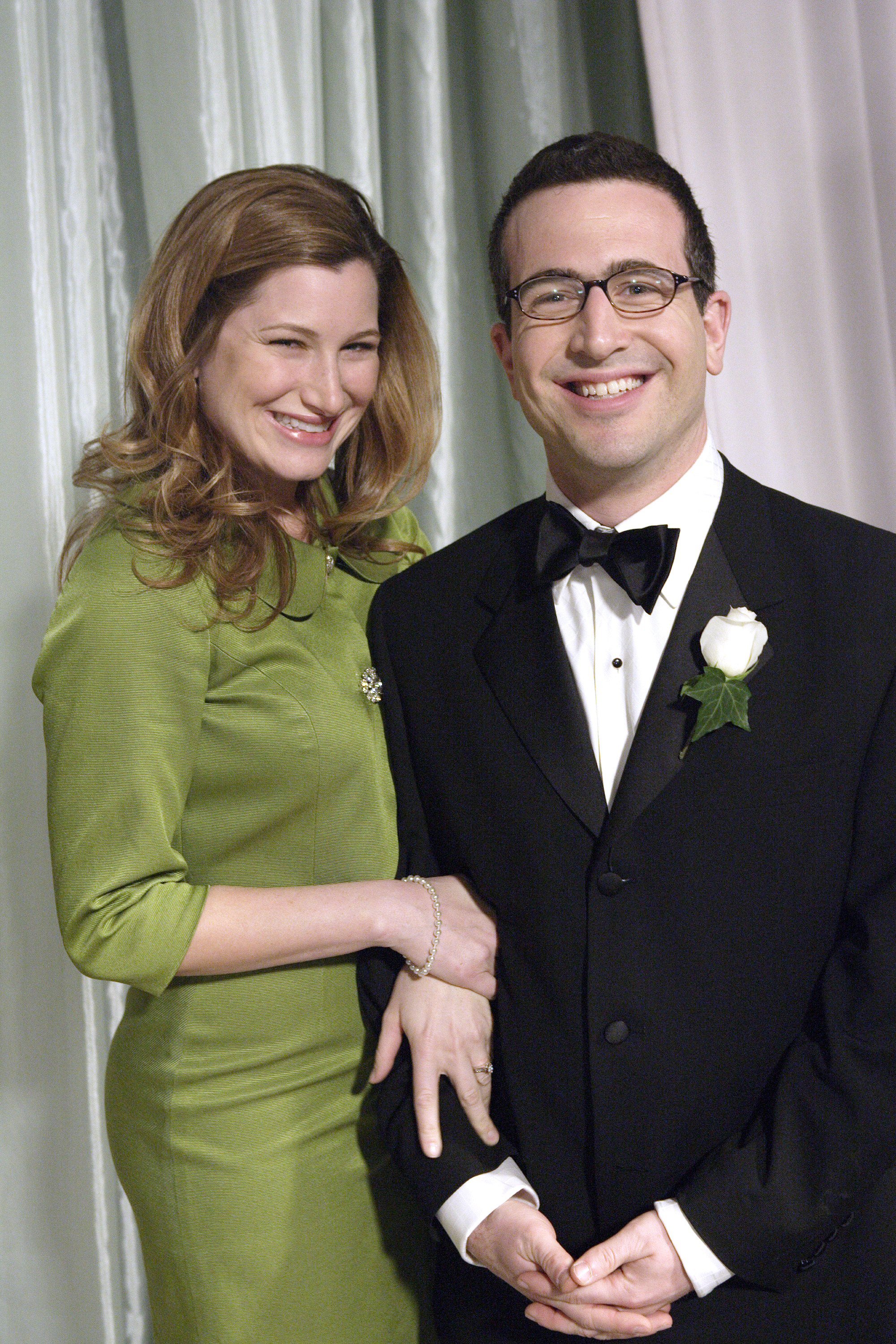 Kathryn Hahn as Lily Lebowski, Ethan Sandler as ADA Jeffery Brandau in "CROSSING JORDAN." | Source: Getty Images