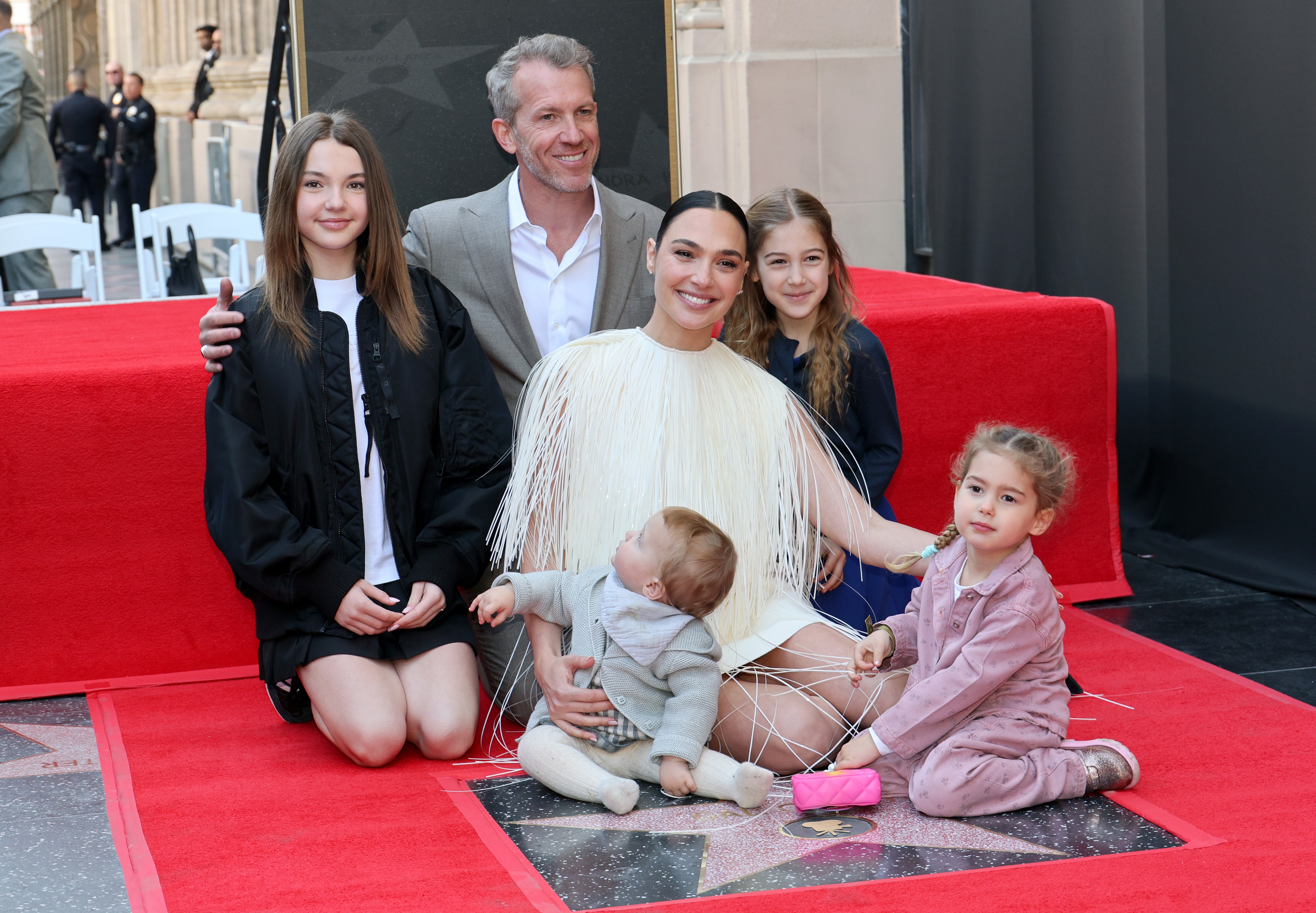 Alma, Jaron, Ori, Maya, and Daniella Varsano attend the ceremony honoring Gal Gadot with a Star on the Hollywood Walk of Fame on March 18, 2025, in Hollywood, California | Source: Getty Images