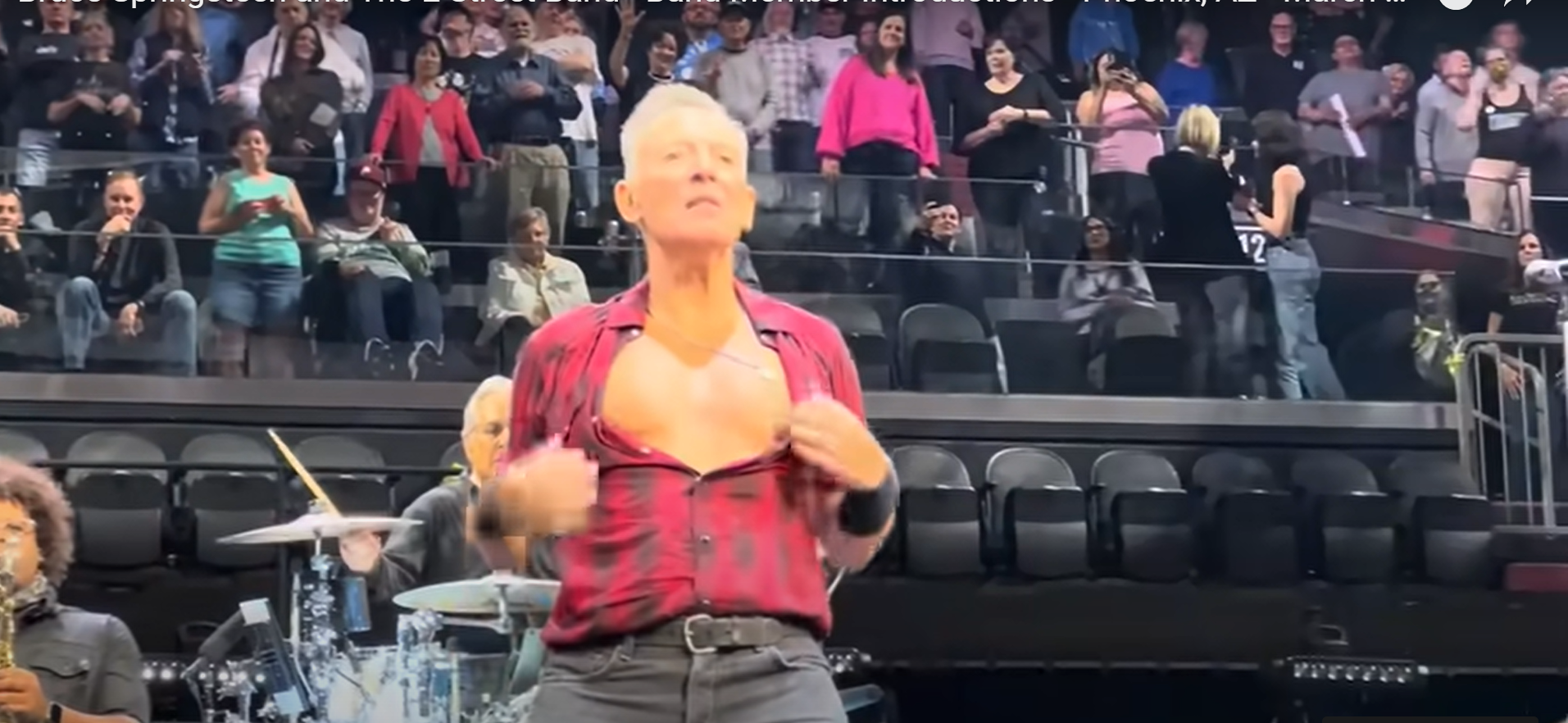 Bruce Springsteen performing on stage on March 19, 2024 | Source: YouTube/@OhioRails