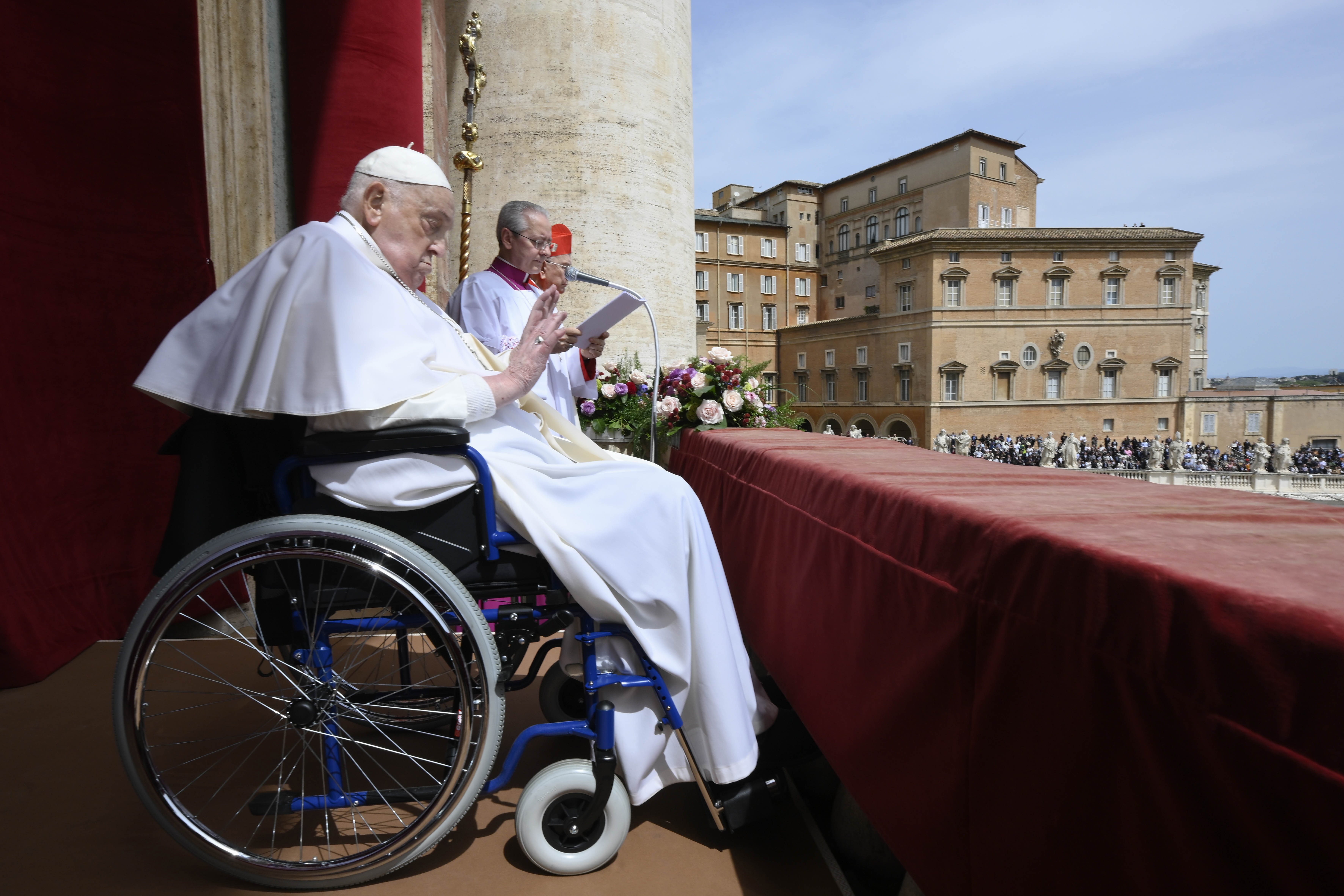 Pope Francis delivers his Urbi Et Orbi Blessing blessing from the balcony overlooking St. Peter's Square on April 20, 2025 | Source: Getty Images