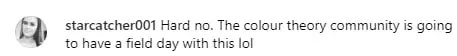 User comment, dated November 2023 | Source | Instagram/justjared