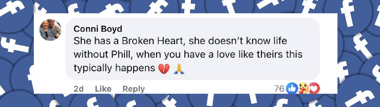 A fan's comment on Miss Kay's condition after the death of her husband, Phil Robertson, from a post dated June 7, 2025 | Source: Facebook/enews