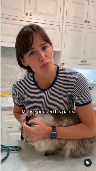 Jennifer Garner explaining that her cat Moose messed on itself. She shared the video while celebrating National Pet Day posted on April 12, 2024 | Source: Instagram/Jennifergarner