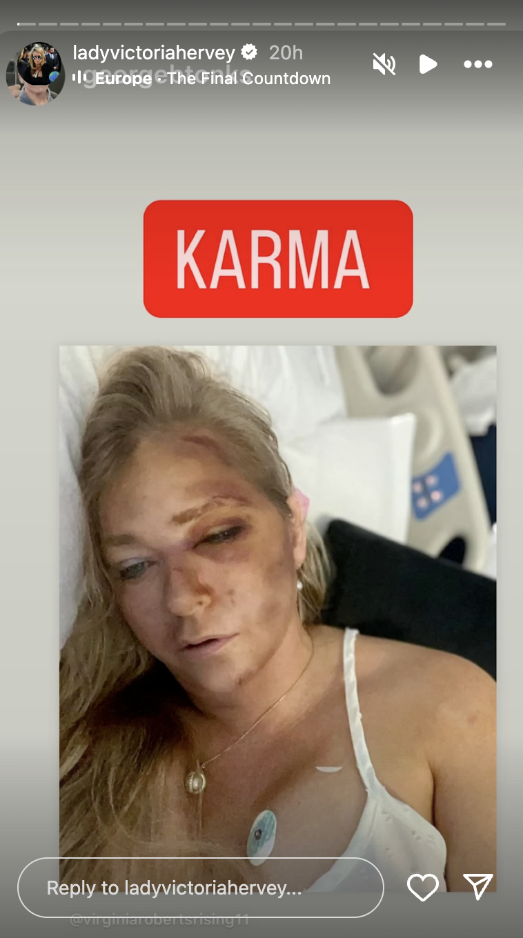Photo of Virginia from Lady Victoria Hervey's Instagram stories | Source: Instagram/ladyvictoriahervey