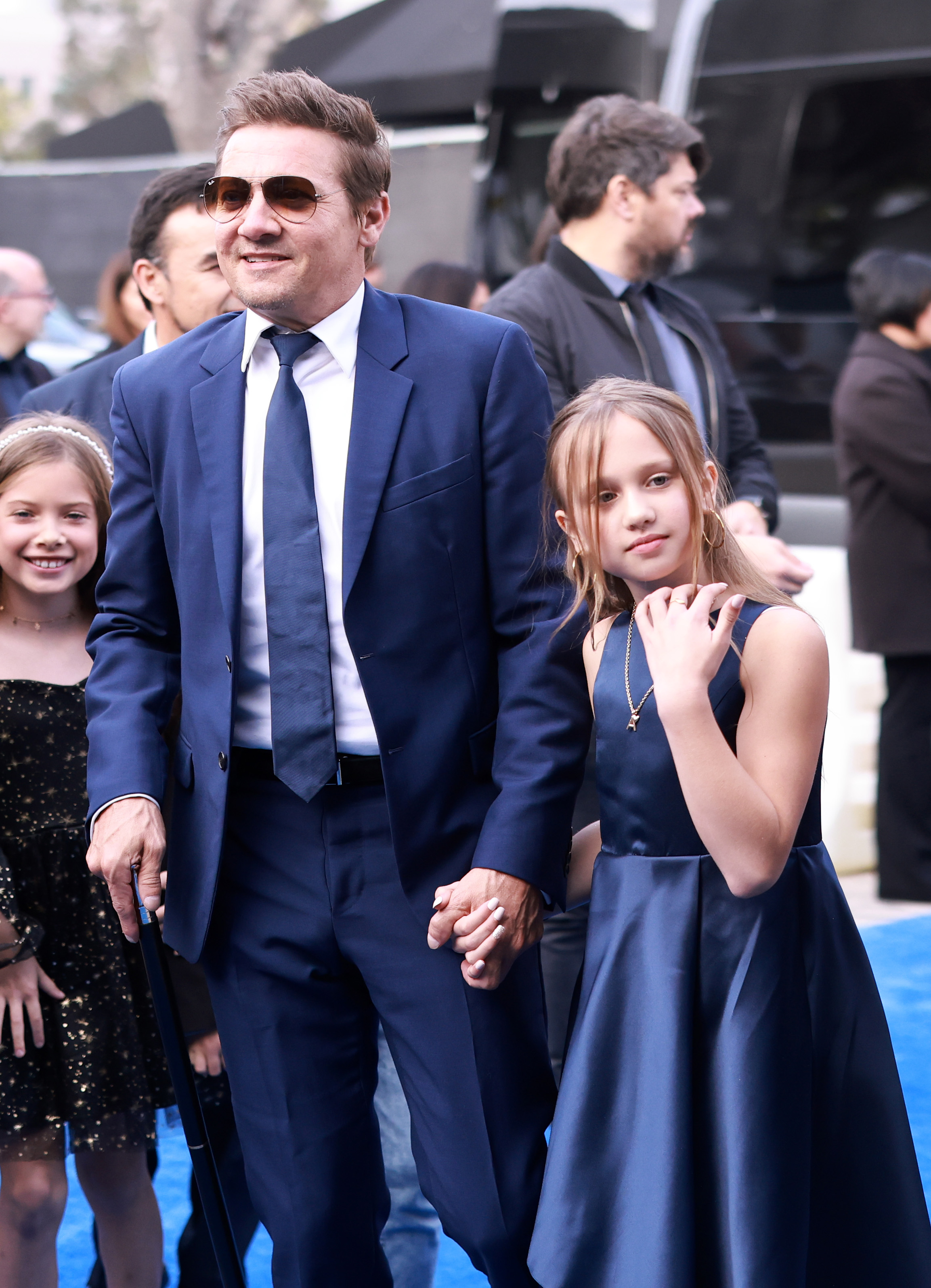 Jeremy Renner and Ava Berlin Renner attend the premiere of "Rennervations" on April 11, 2023 in Los Angeles, California | Source: Getty Images