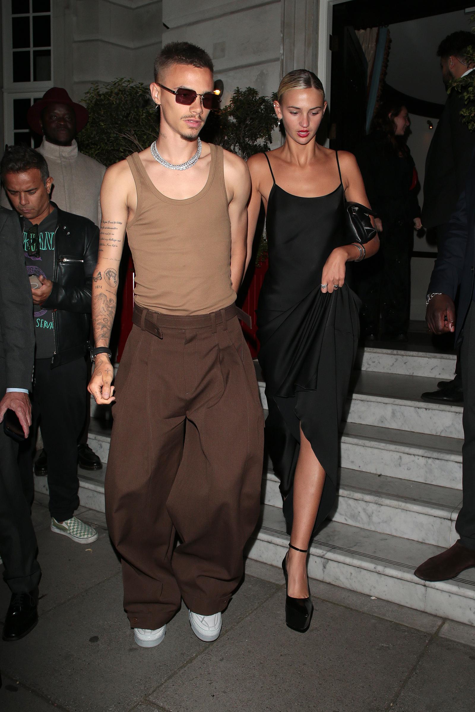 Romeo Beckham and Mia Regan attend the "Beckham" UK TV premiere after-party at The Twenty Two on October 3, 2023, in London. | Source: Getty Images