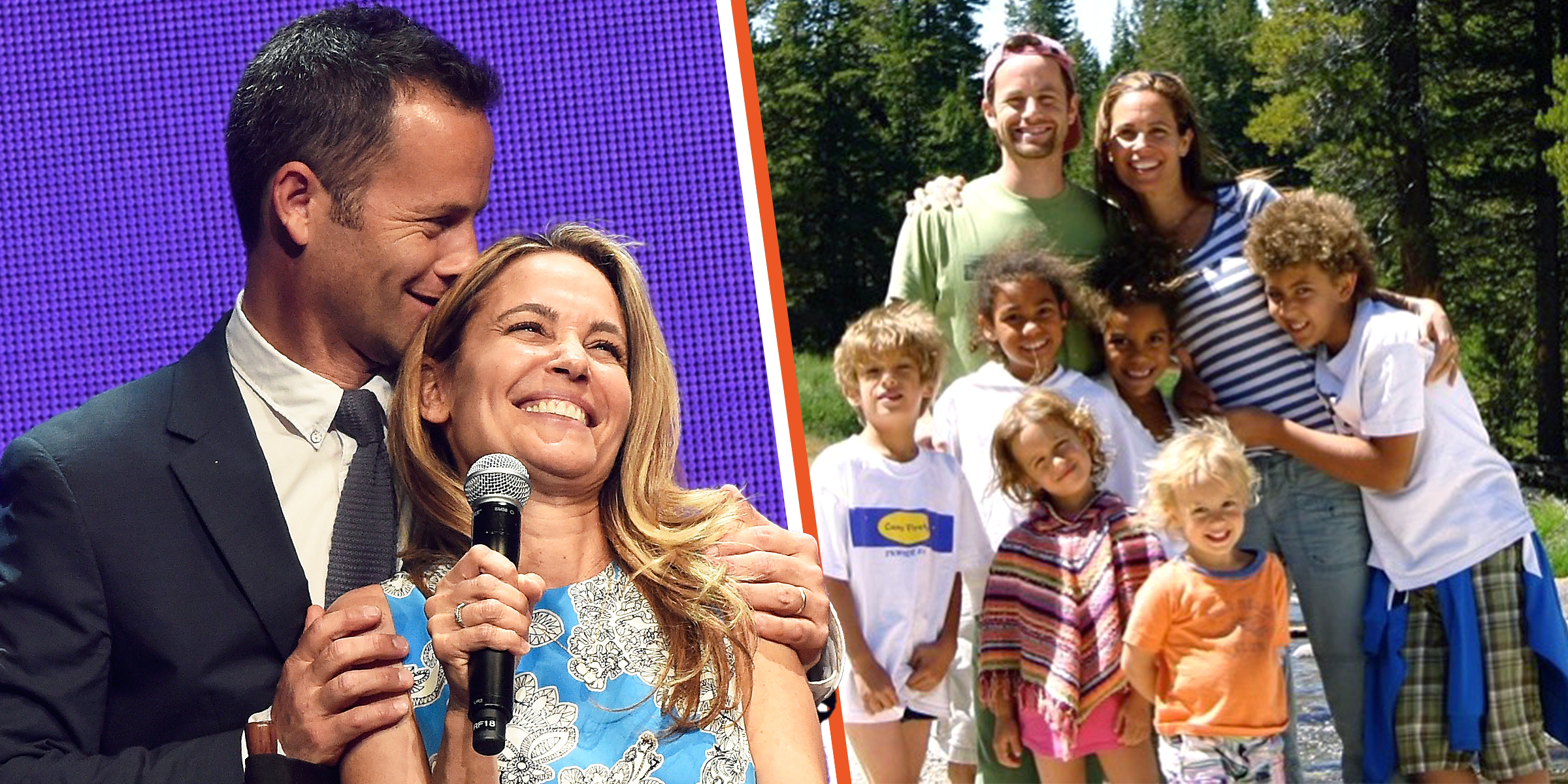 Kirk Cameron and Chelsea Noble | Kirk Cameron, Chelsea Noble, and their six kids | Source: Getty Images | Instagram/ahnacameronbower