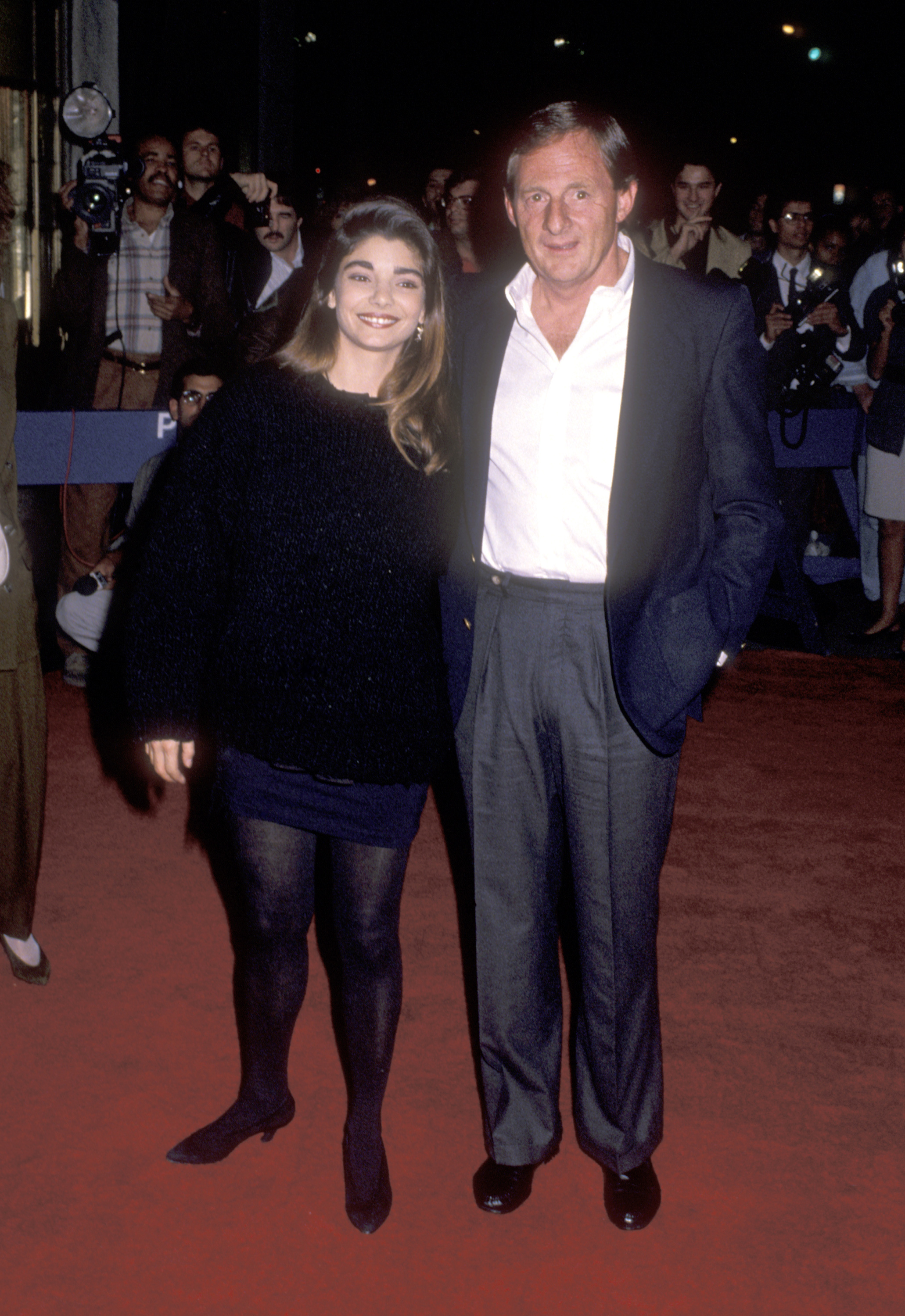 Laura San Giacomo and Simon Wincer attend the 'Quigley Down Under' New York City Premiere on October 3, 1990, at Guild Theater in New York City, New York | Source: Getty Images