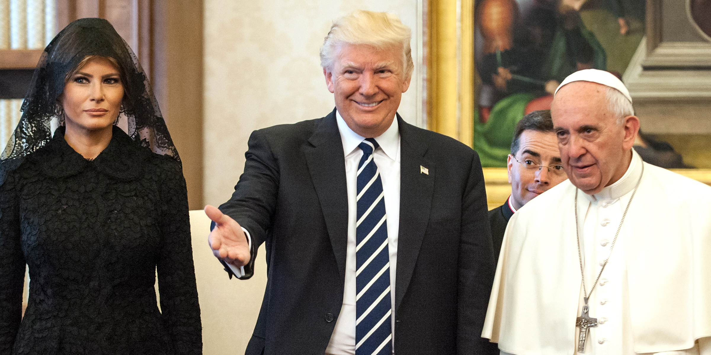 Melania and Donald Trump with Pope Francis on May 24, 2017 | Source: Getty Images