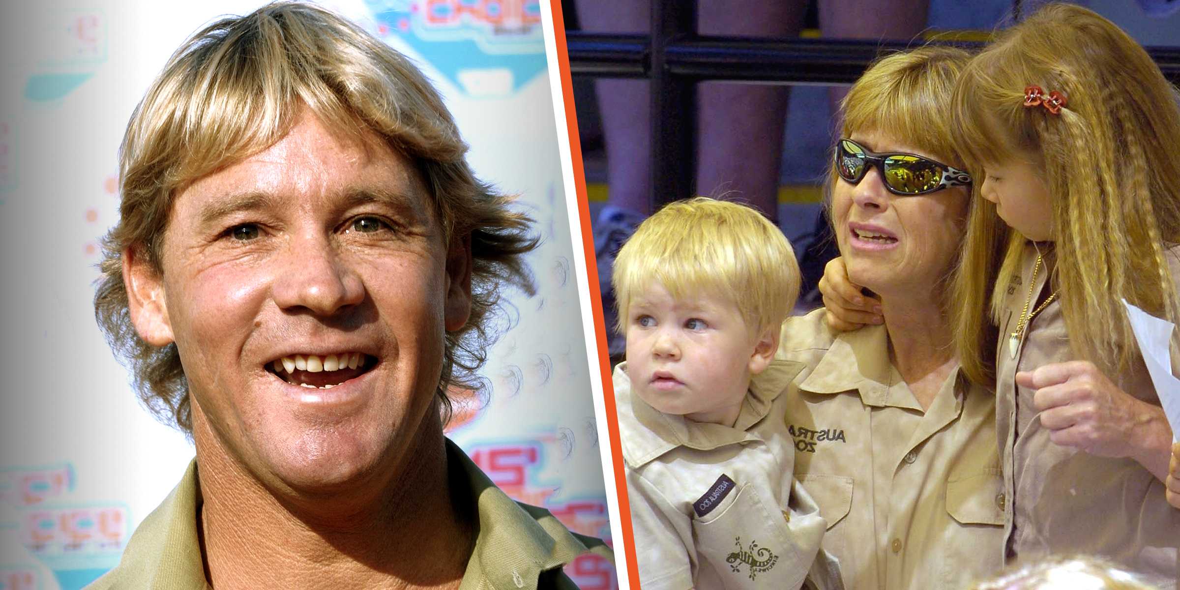 Steve Irwin. | Terri Irwin, son Robert Clarence Irwin, and daughter Bindi Irwin. | Source: Getty Images