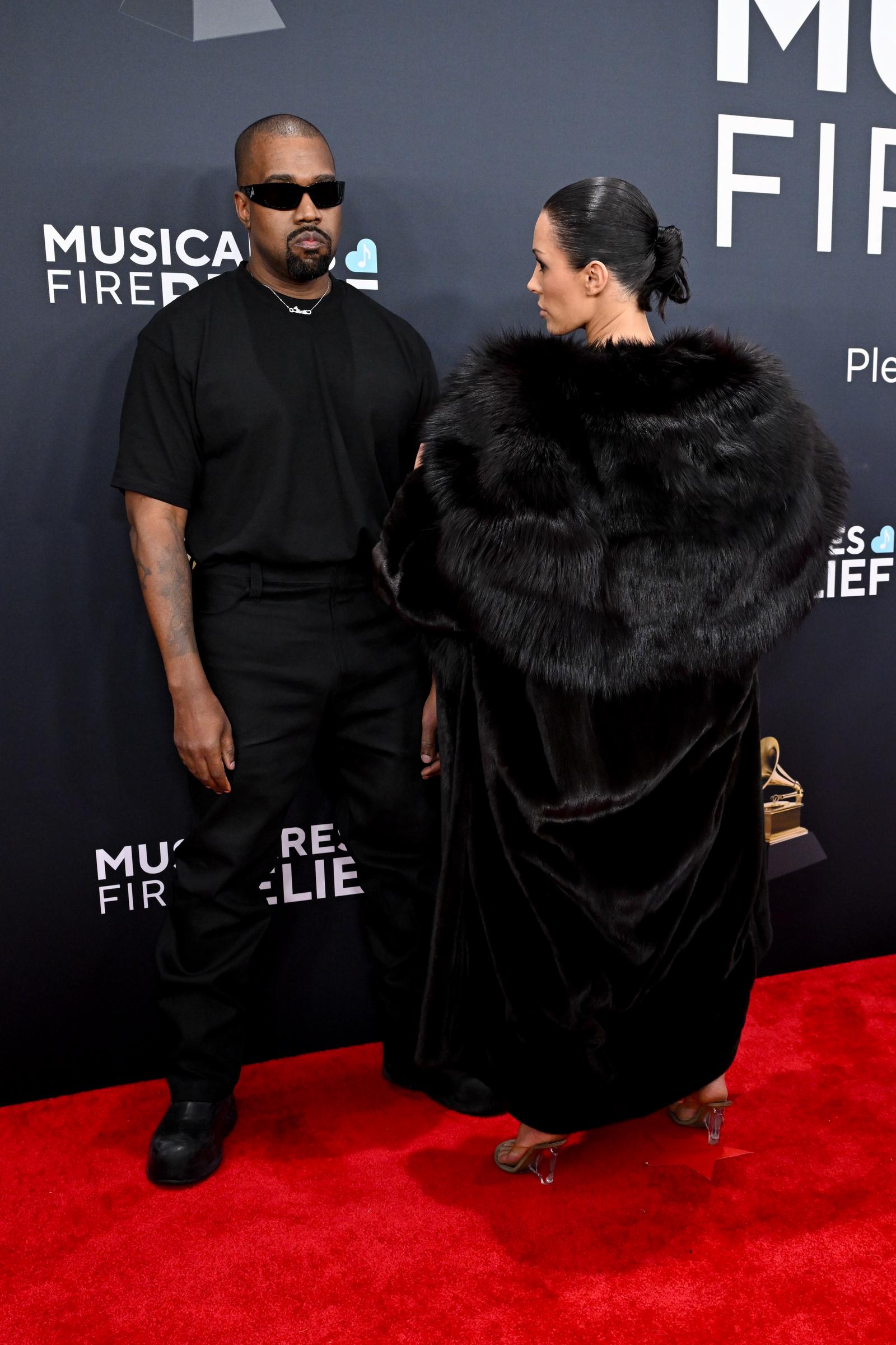 Kanye West and Bianca Censori about to make a scene on the Grammys red carpet. | Source: Getty Images