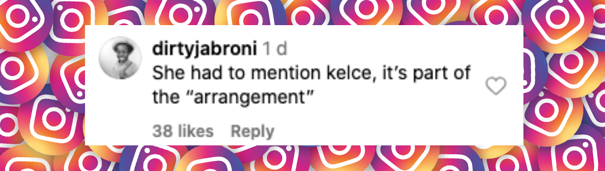 User comment about Taylor Swift and Travis Kelce, posted on September 12, 2024 | Source: Instagram/pagesix