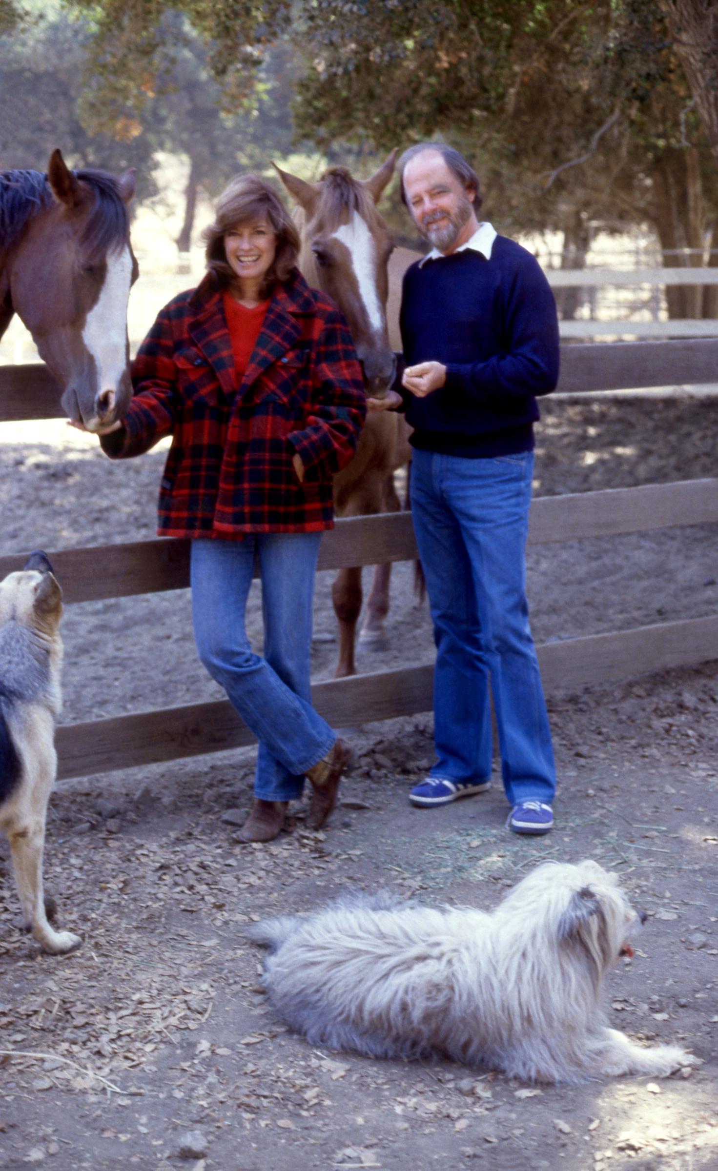 The actress and Ed Thrasher photographed on January 1, 1984, in Los Angeles, California. | Source: Getty Images