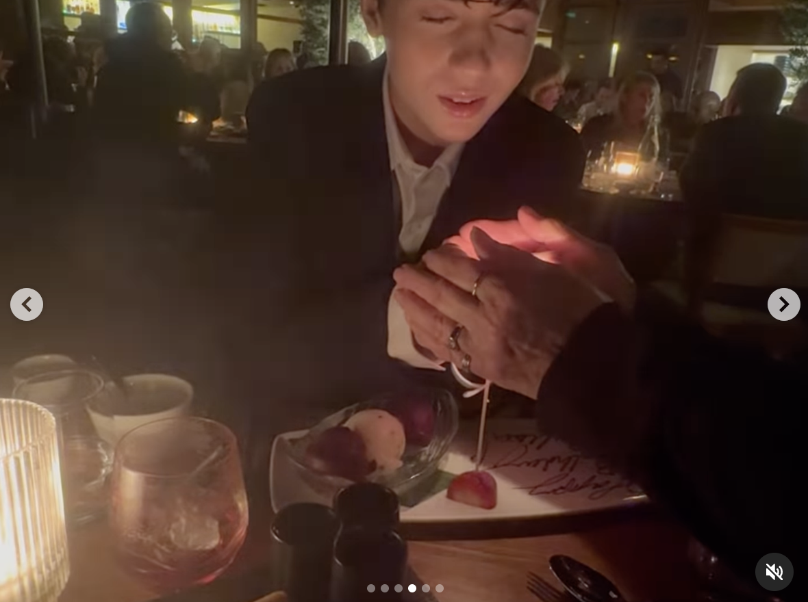 Julian Fuego Thicke is pictured making a wish on his early birthday celebration, dated April 5, 2025 | Source: Instagram/robinthicke